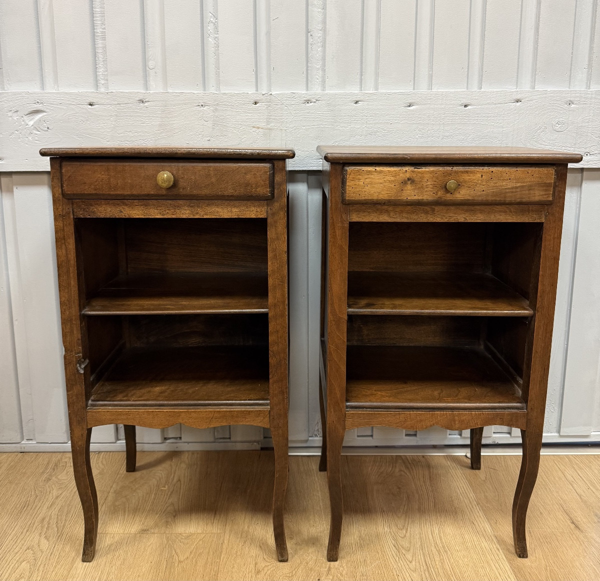 Pair Of Walnut Bedside Tables-photo-2