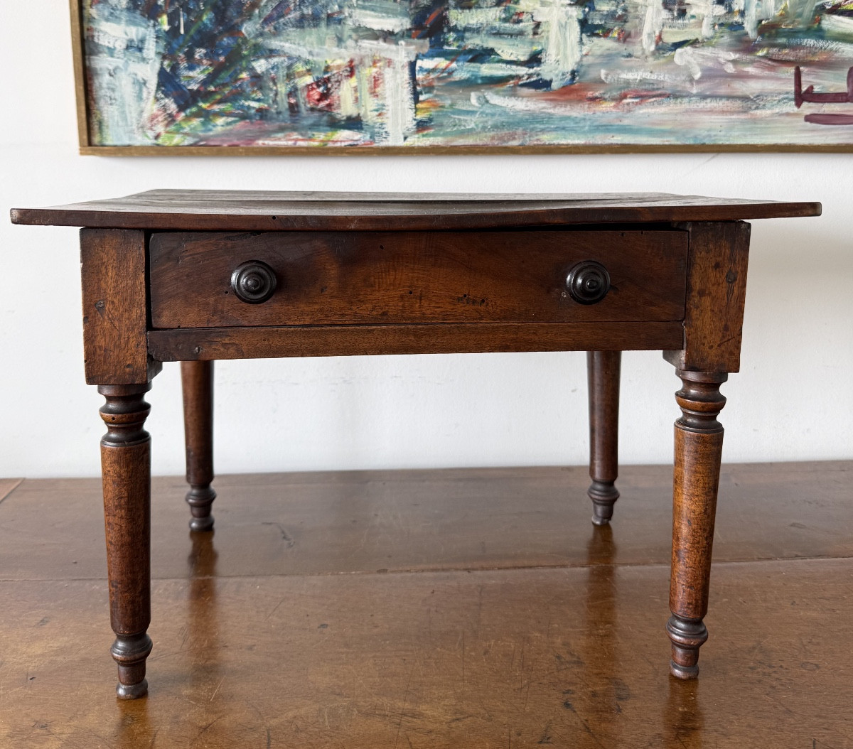 Petite table de maîtrise en noyer-photo-2