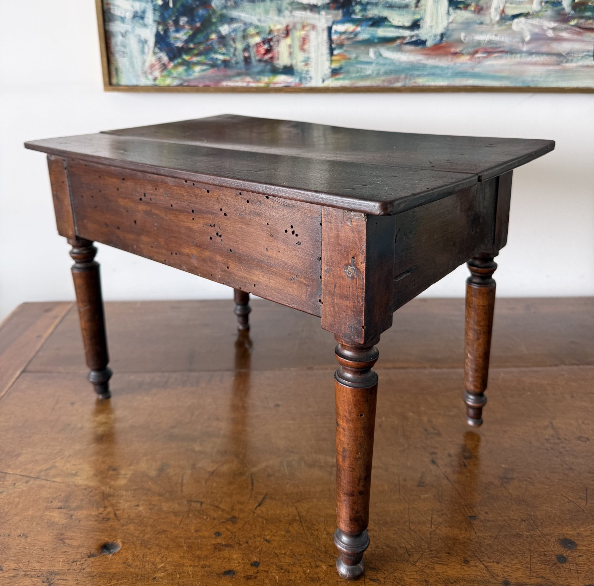 Petite table de maîtrise en noyer-photo-1