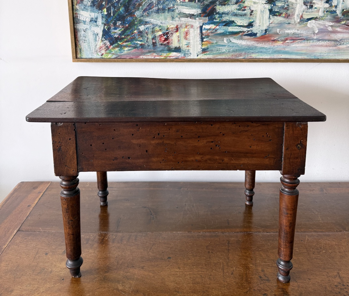 Petite table de maîtrise en noyer-photo-2