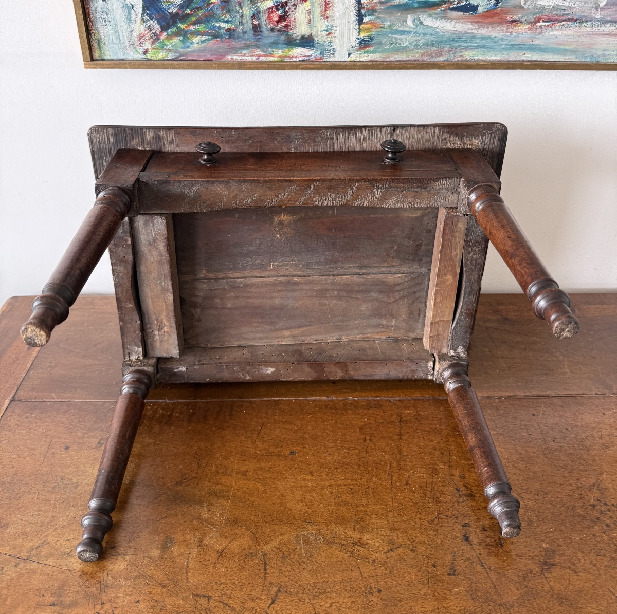 Petite table de maîtrise en noyer-photo-5