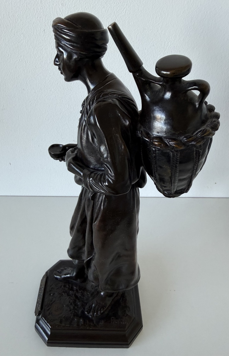 Le marchand d eau égyptien, sculpture en bronze-photo-6