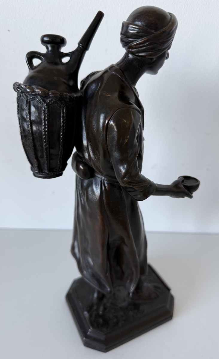 Le marchand d eau égyptien, sculpture en bronze-photo-7