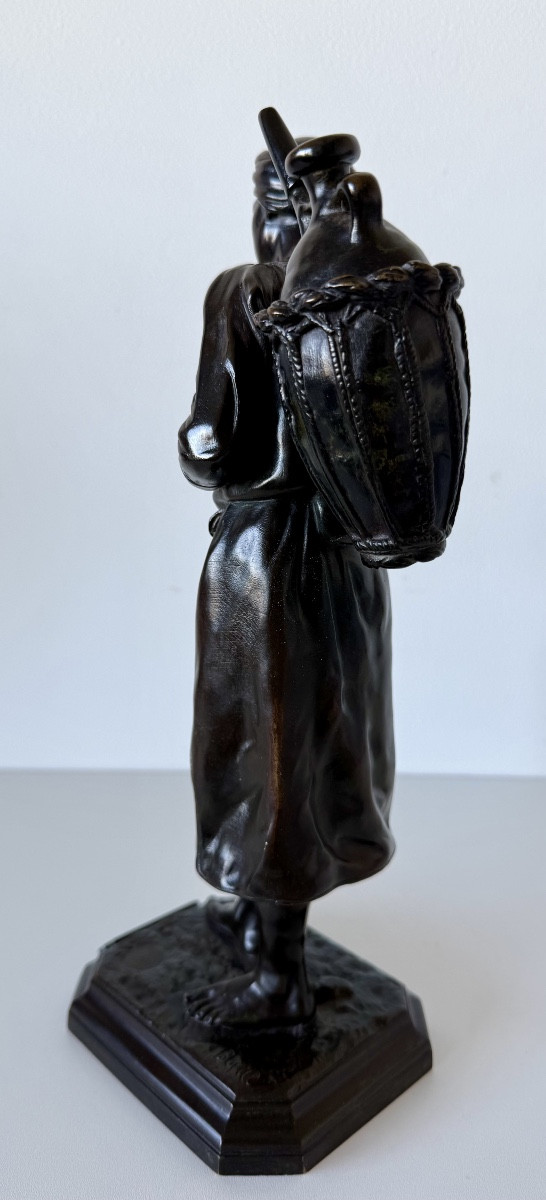 Le marchand d eau égyptien, sculpture en bronze-photo-2