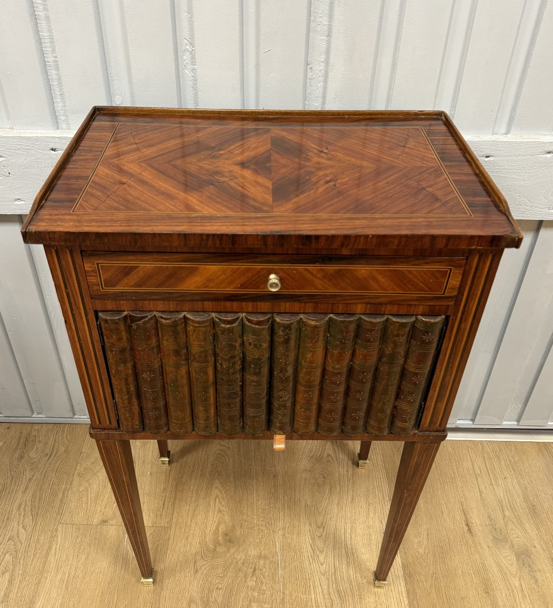 Side Table With Faux Book Front