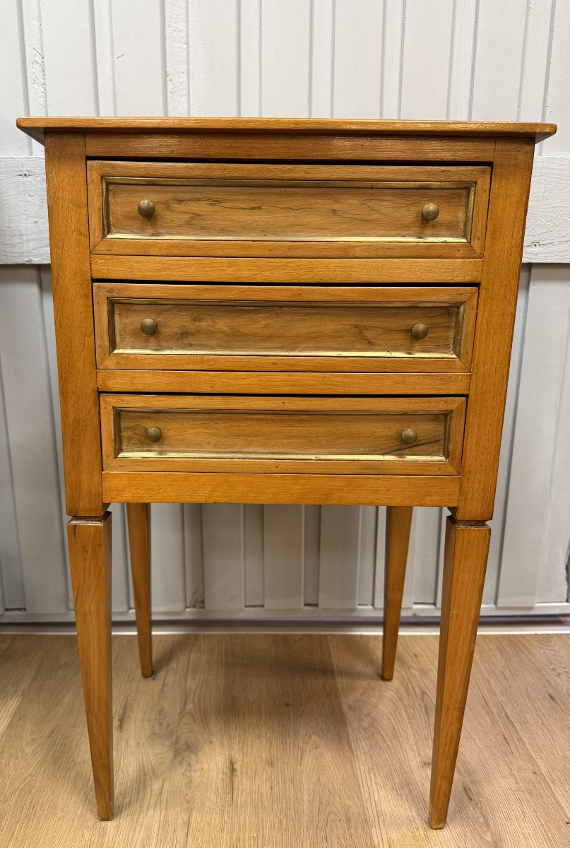 Louis XVI Style Cherrywood Bedside Table-photo-2