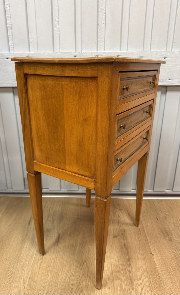 Louis XVI Style Cherrywood Bedside Table-photo-4