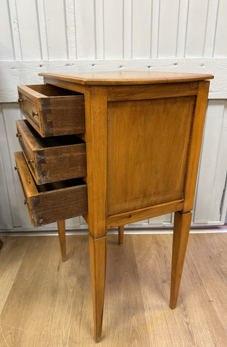 Louis XVI Style Cherrywood Bedside Table-photo-1