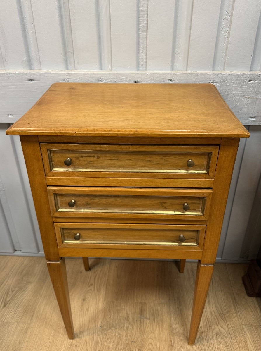 Louis XVI Style Cherrywood Bedside Table-photo-5