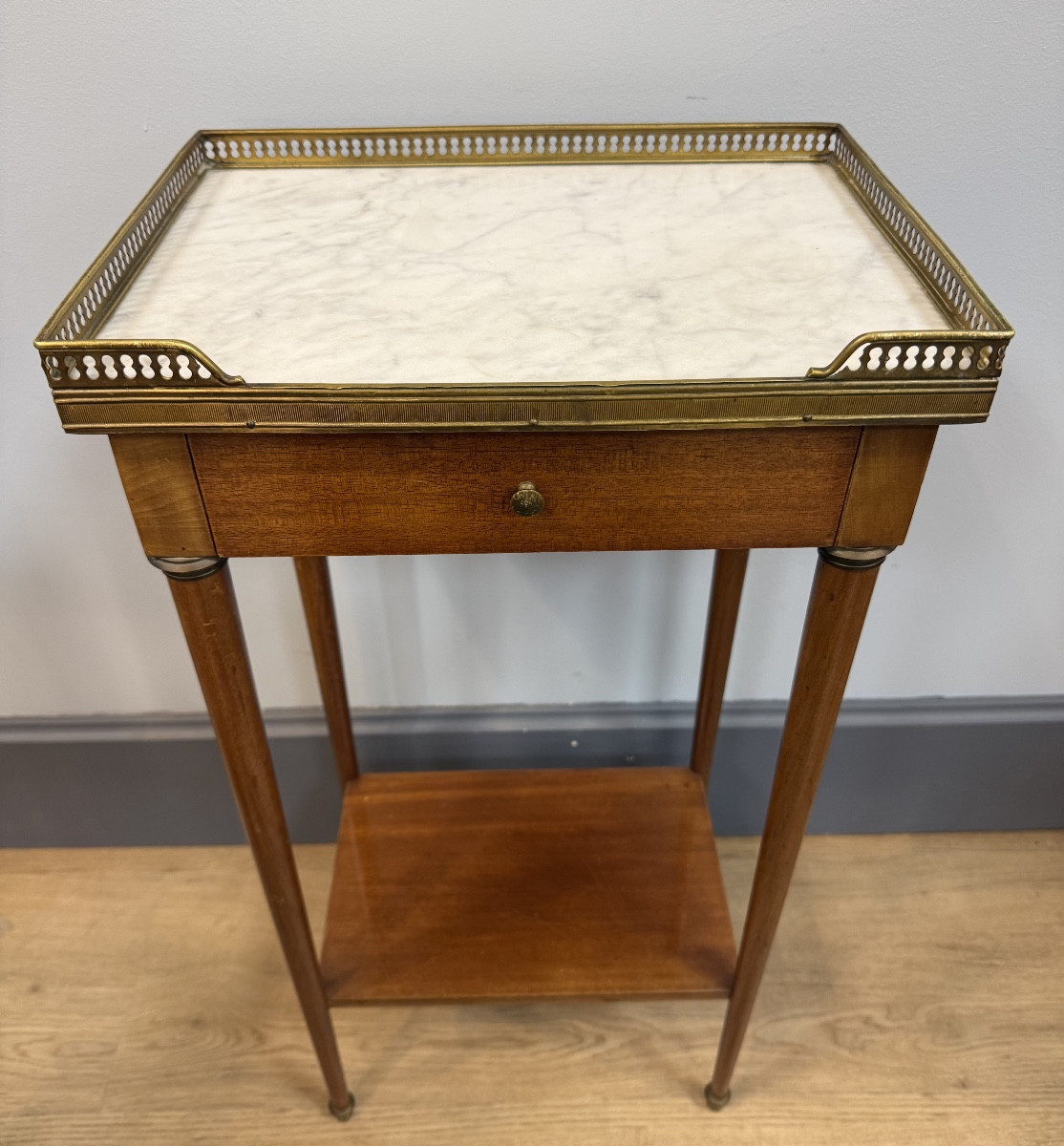 Pair Of Louis XVI Style Mahogany Bedside Tables-photo-6