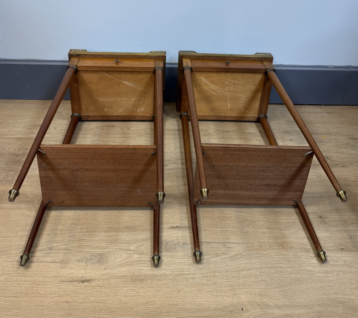 Pair Of Louis XVI Style Mahogany Bedside Tables-photo-8