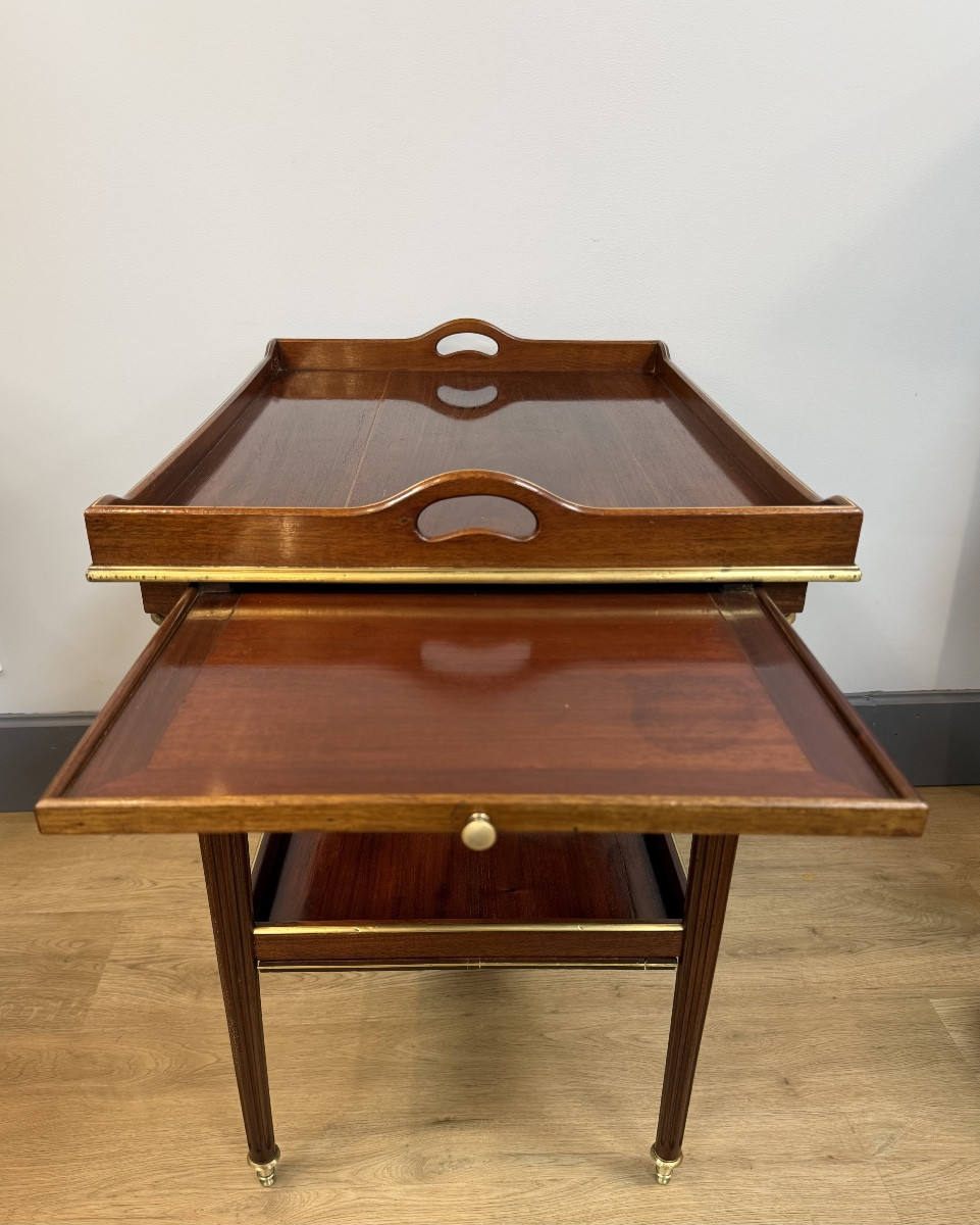 Table desserte en acajou de style Louis XVI-photo-5