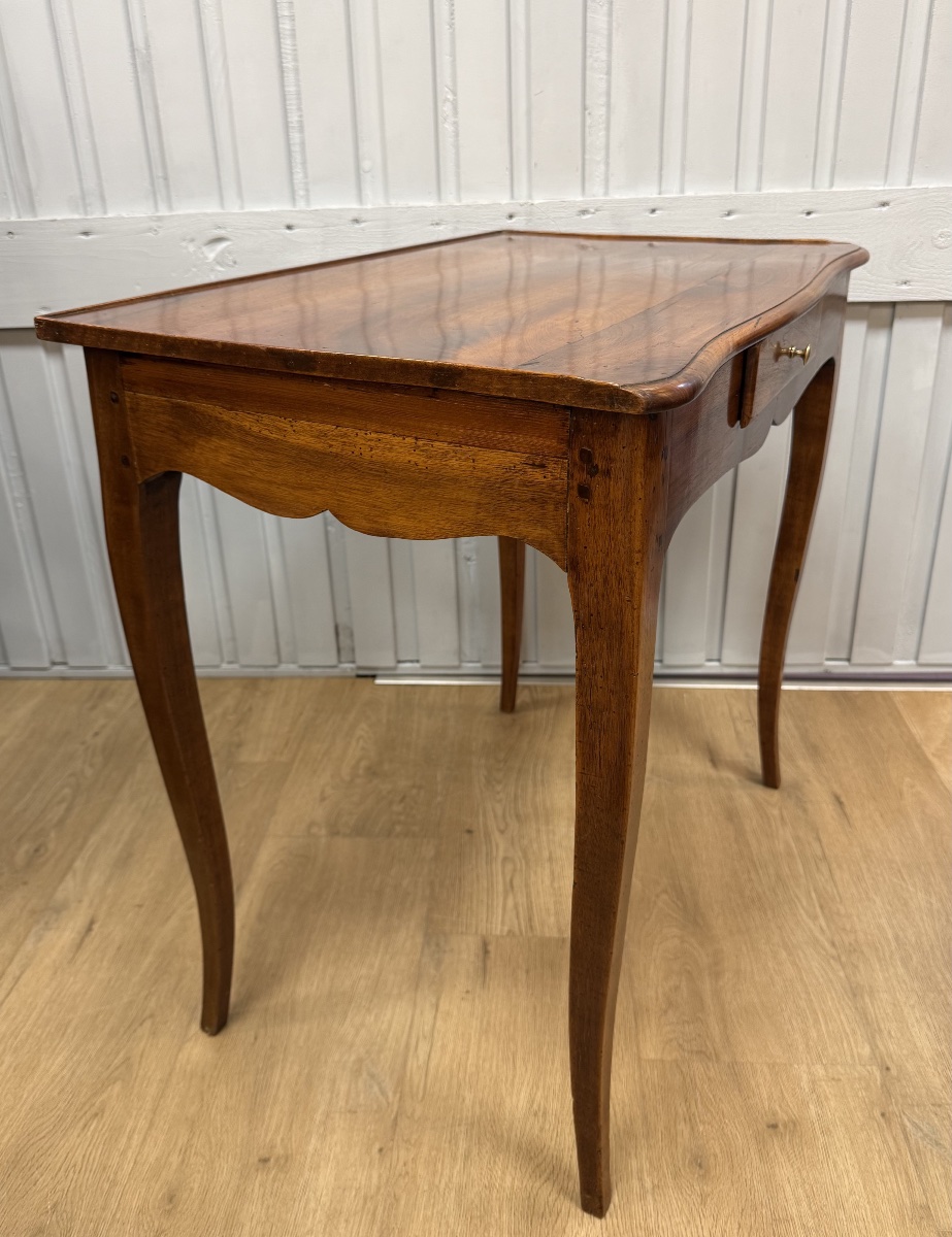 Table bureau de style Louis XV en noyer-photo-4