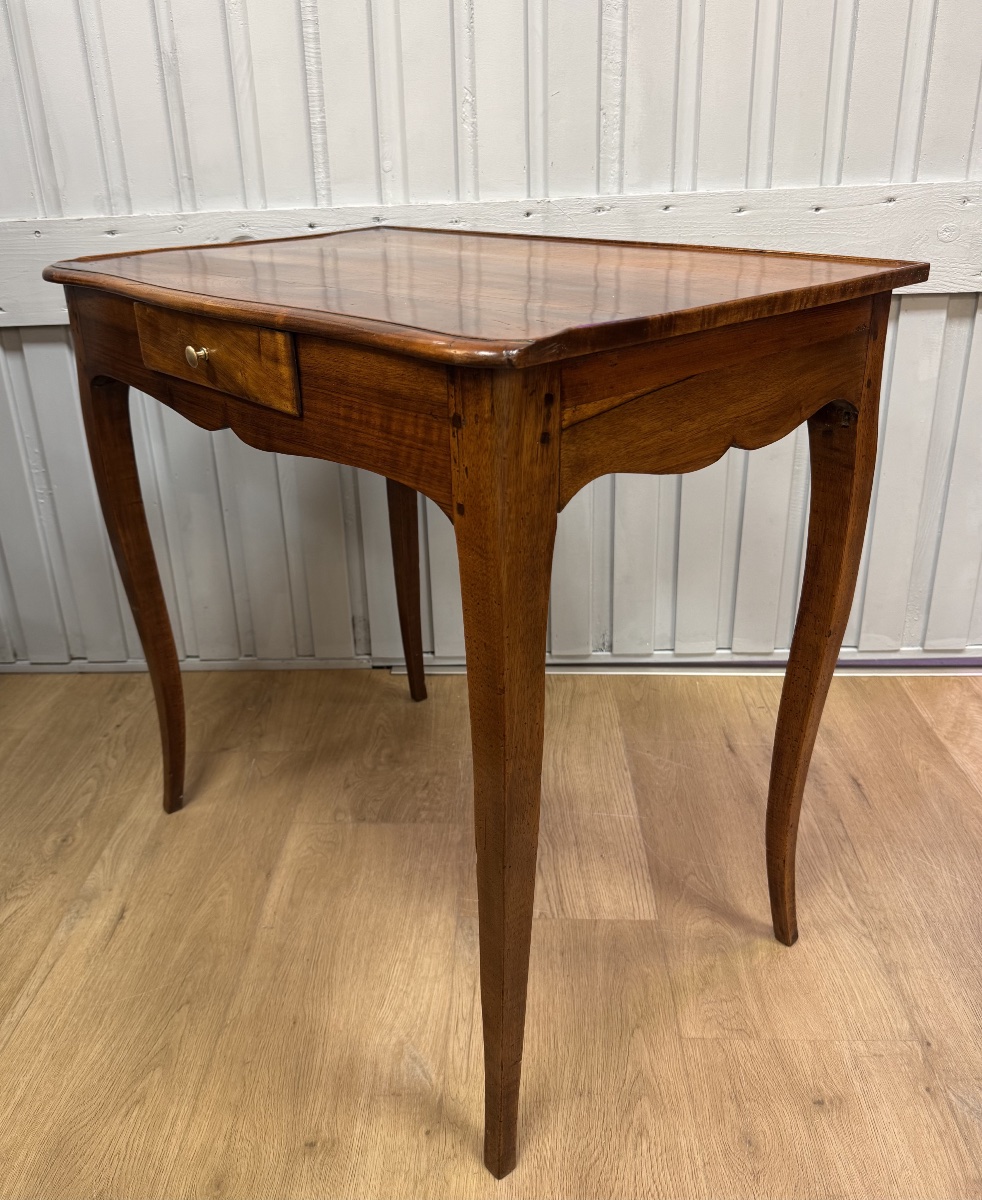 Table bureau de style Louis XV en noyer-photo-4