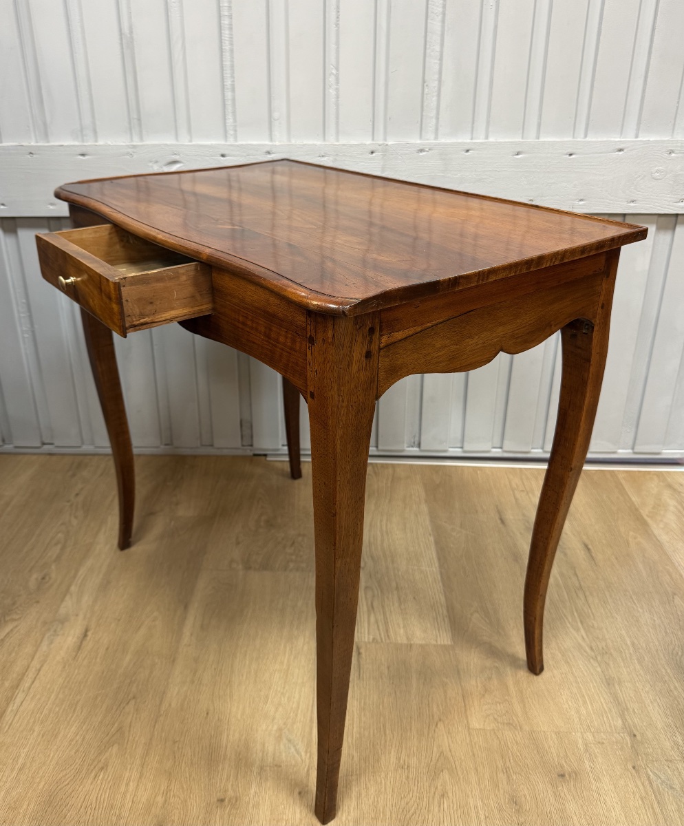 Table bureau de style Louis XV en noyer-photo-5