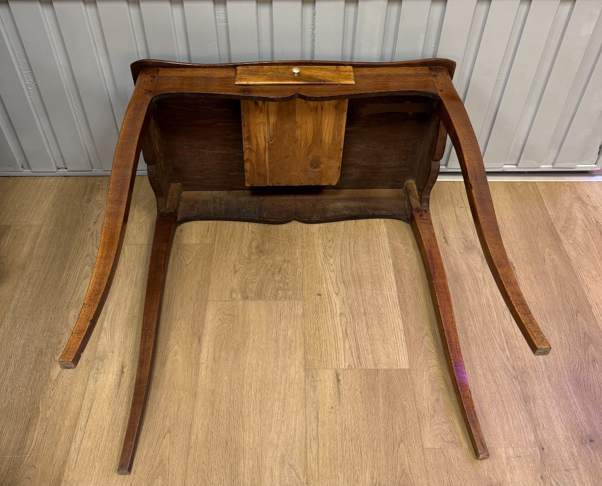 Table bureau de style Louis XV en noyer-photo-6