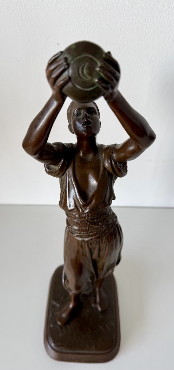 Le buveur d eau tunisien  , bronze signé DEBUT-photo-2