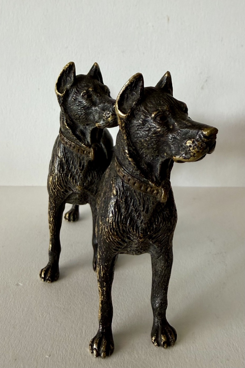 Pair Of Bronze Dogs-photo-2