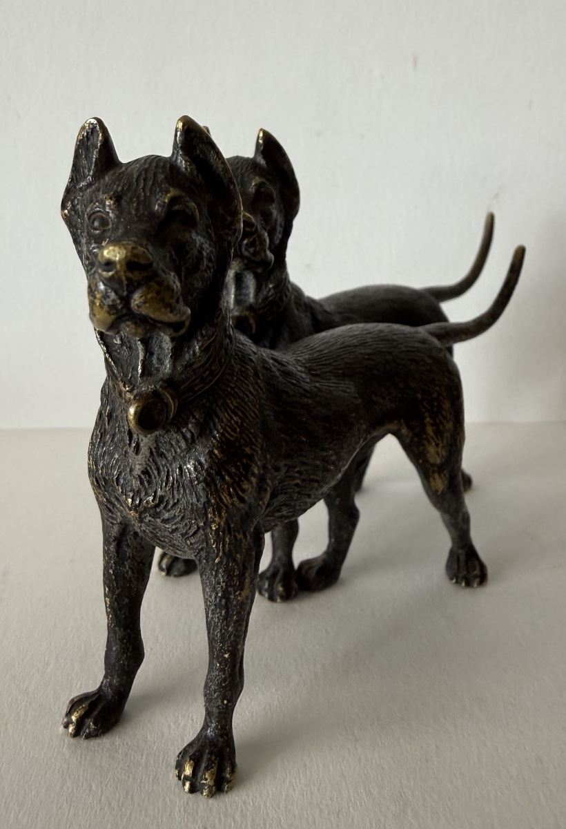 Pair Of Bronze Dogs-photo-3