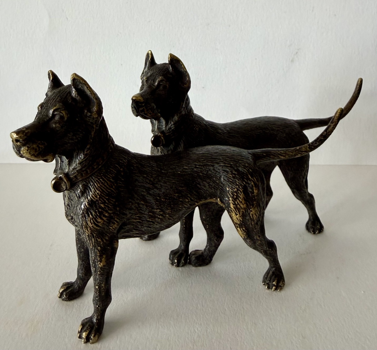 Pair Of Bronze Dogs-photo-4