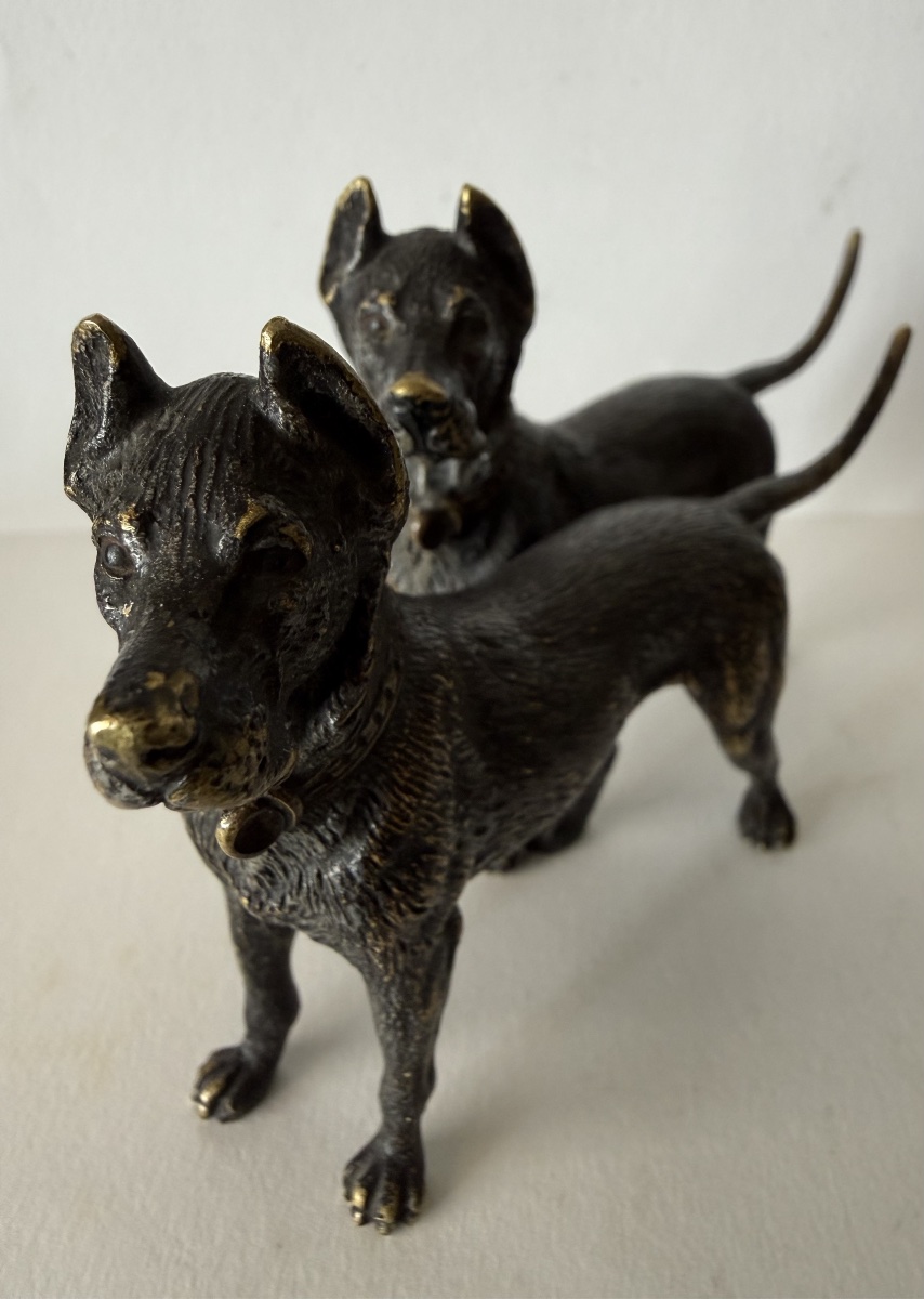 Pair Of Bronze Dogs-photo-6