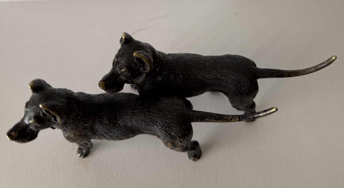 Pair Of Bronze Dogs-photo-8