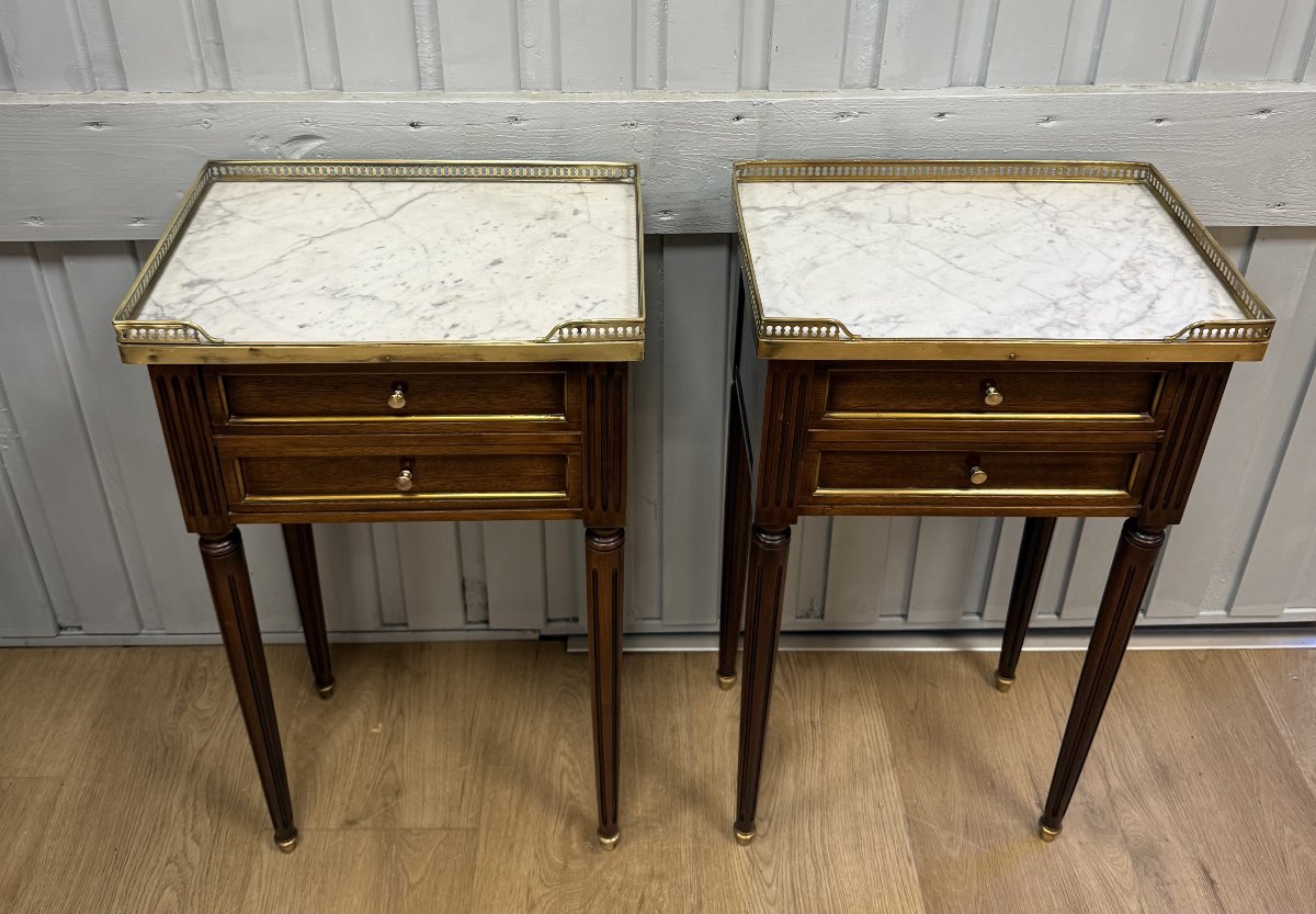 Paire de chevets de style Louis XVi -photo-2