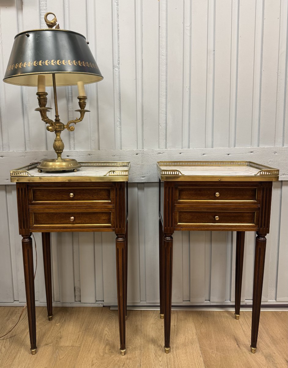 Paire de chevets de style Louis XVi 