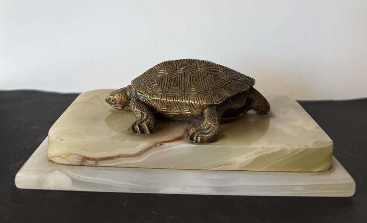 La tortue , sujet en bronze-photo-3