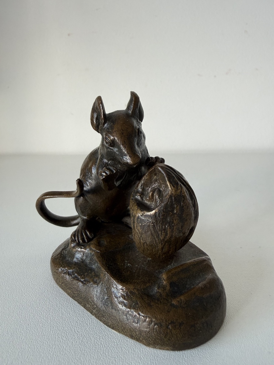 Bronze Sculpture Depicting A Mouse 