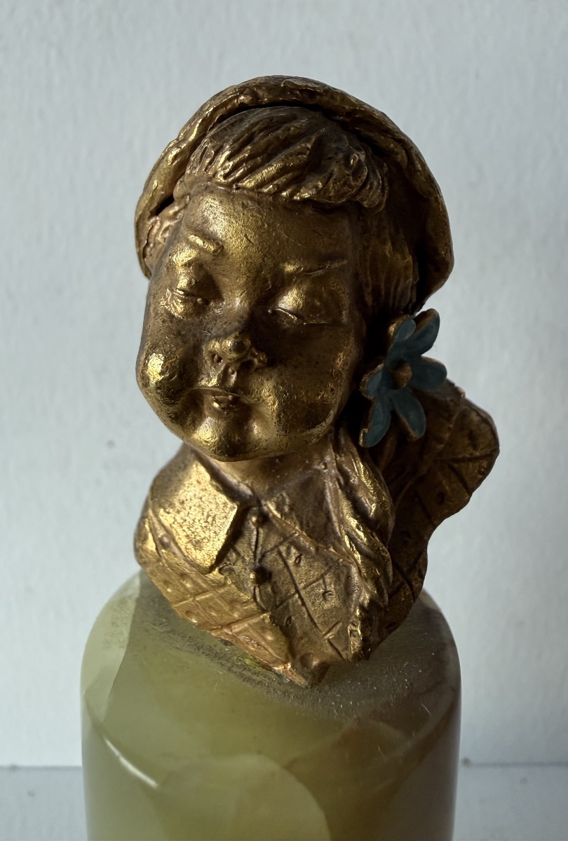 Petit buste d enfant en bronze-photo-2