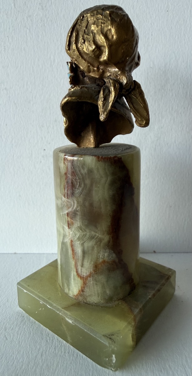 Petit buste d enfant en bronze-photo-3