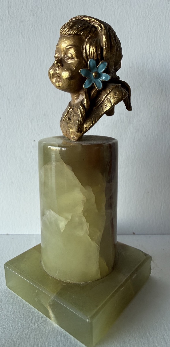 Petit buste d enfant en bronze-photo-5