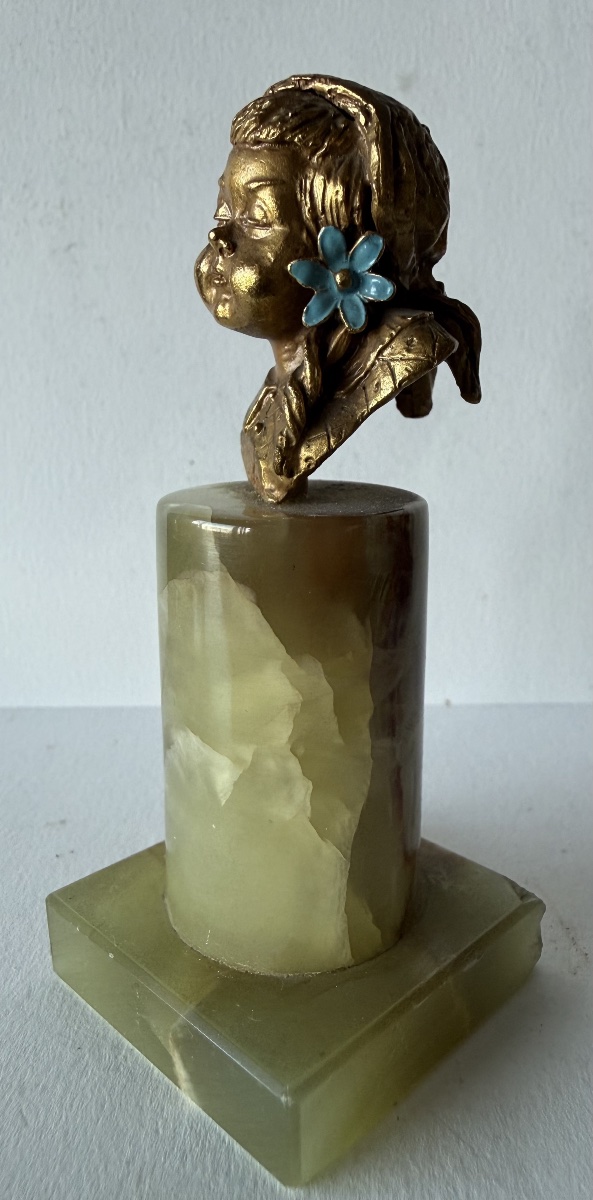 Petit buste d enfant en bronze-photo-8