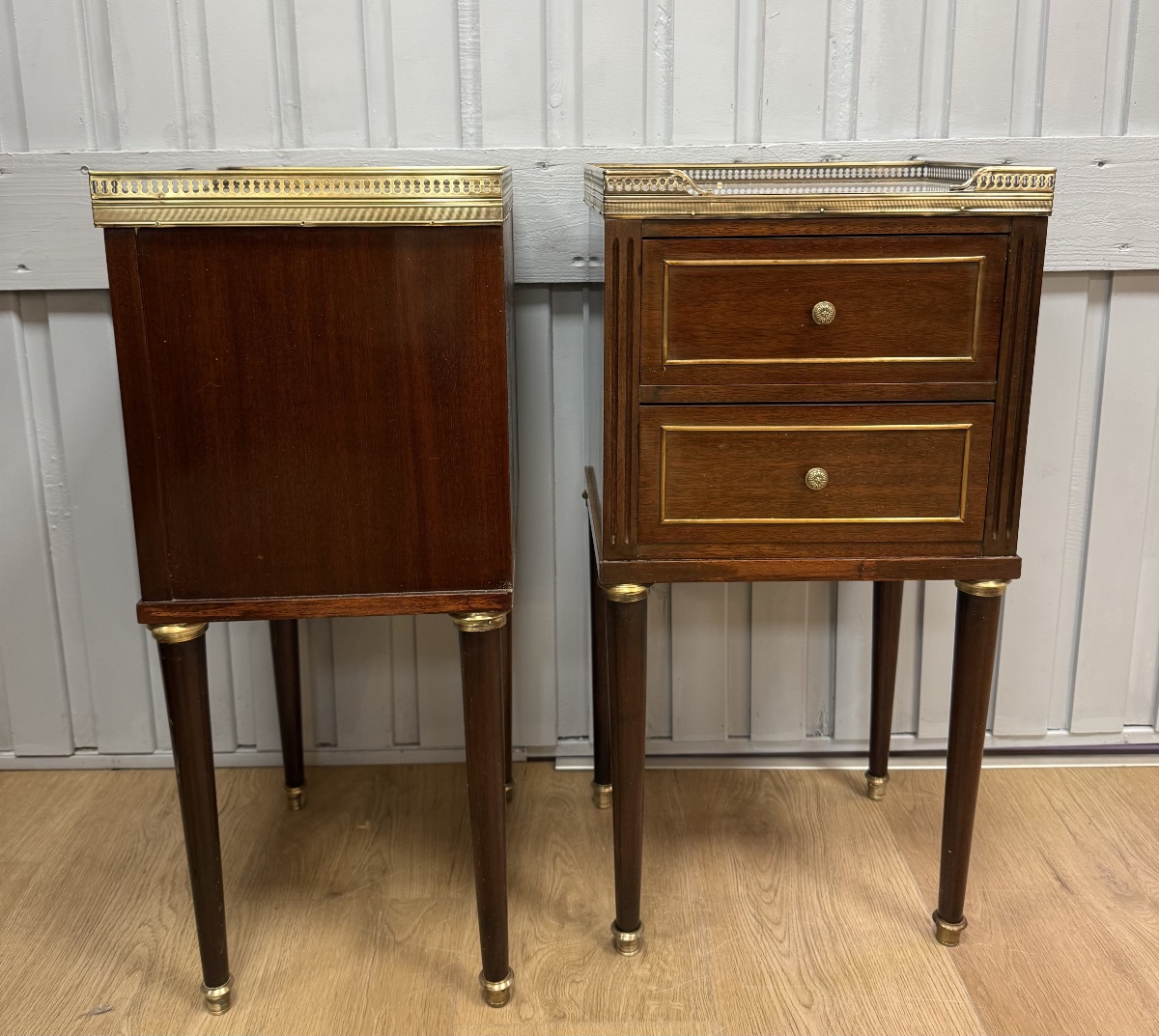 Pair Of Louis XVI-style Mahogany Nightstands-photo-7