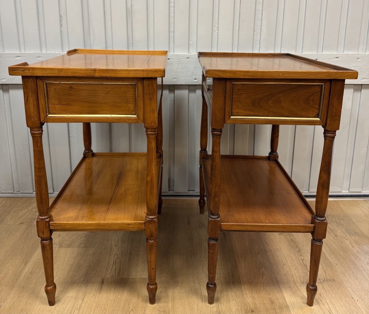 Pair Of Cherry Wood Side Tables -photo-1