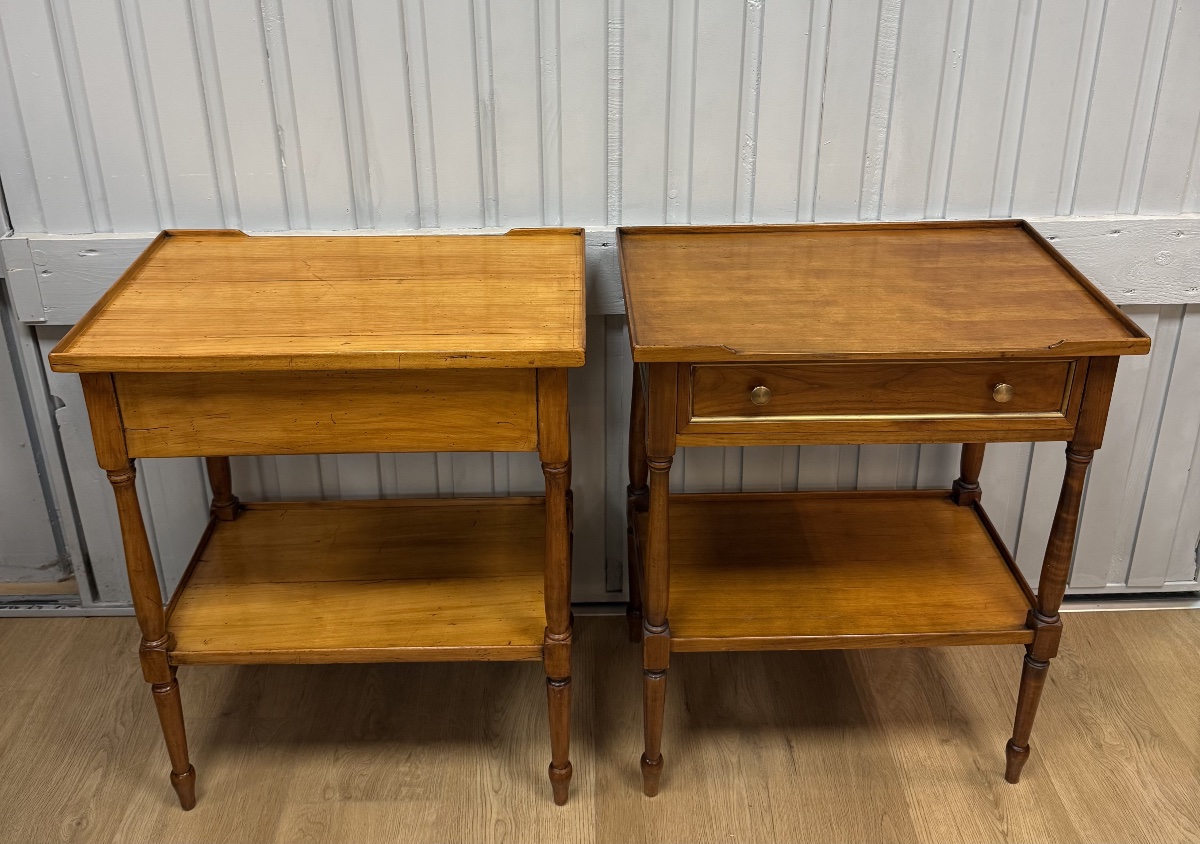 Pair Of Cherry Wood Side Tables -photo-5