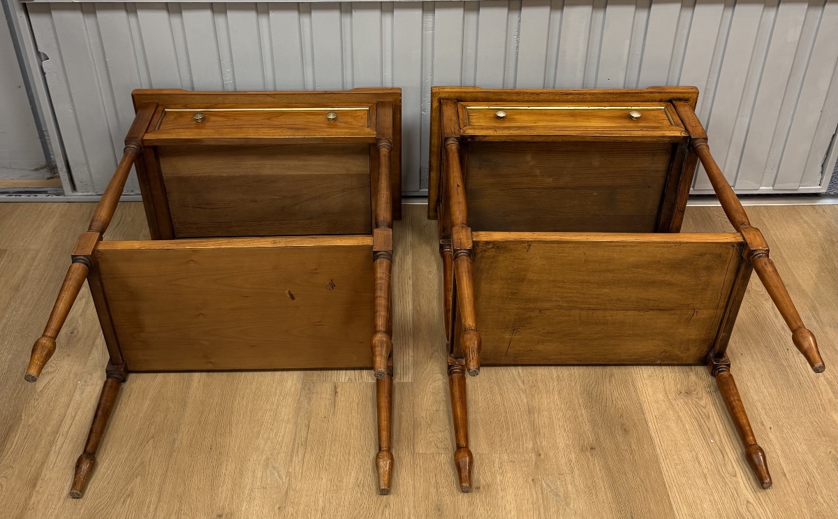 Pair Of Cherry Wood Side Tables -photo-7