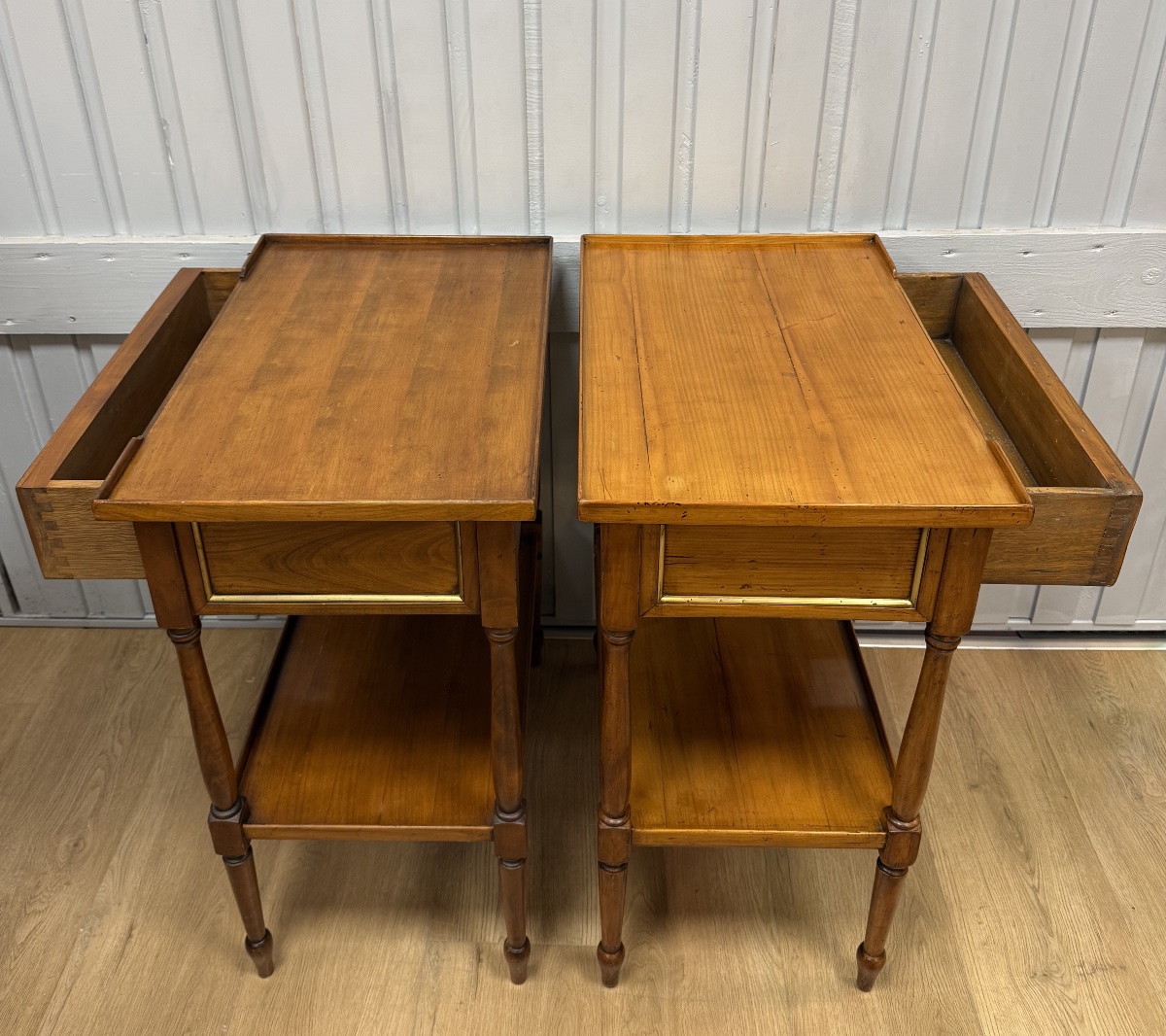 Pair Of Cherry Wood Side Tables -photo-8