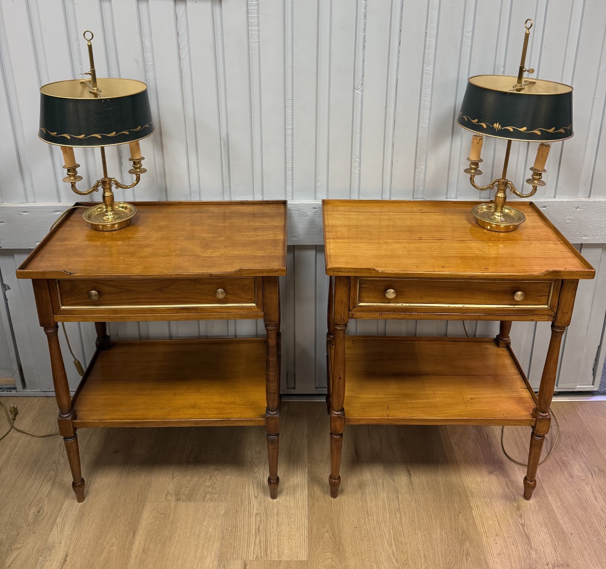 Pair Of Cherry Wood Side Tables 