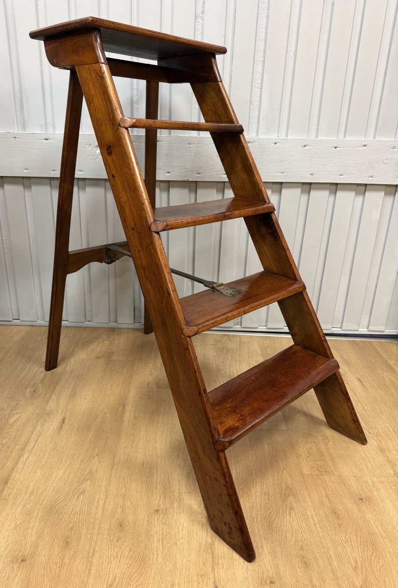Walnut Bookcase Step Stool