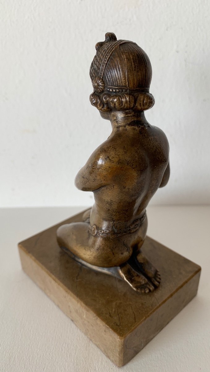 Young Art Deco Woman, Subject In Spelter-photo-5