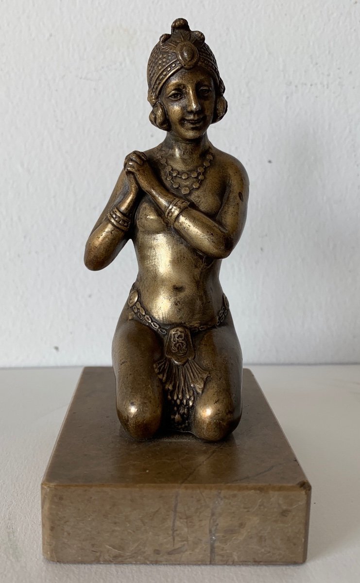 Young Art Deco Woman, Subject In Spelter