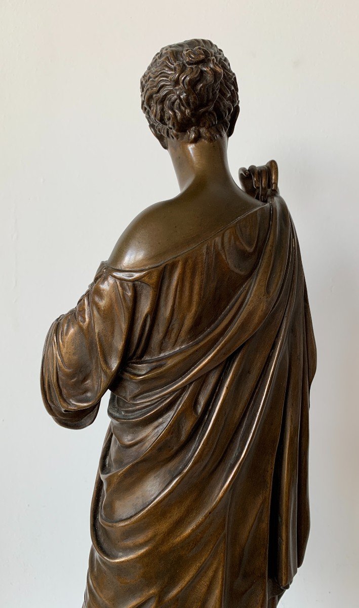 Young Woman In A Tunic, Bronze Sculpture-photo-5