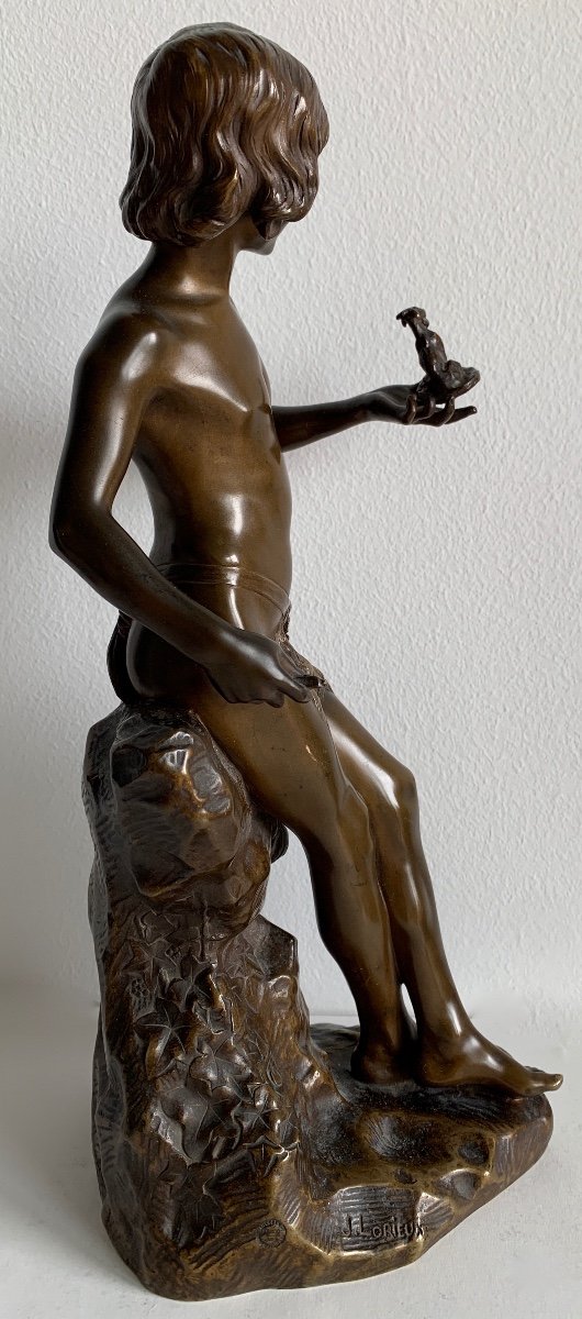 Le Jeune Sculpteur , Bronze Signé J Lorieux-photo-2