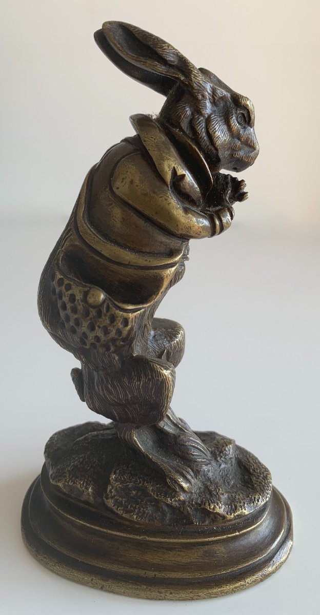 Le Lièvre , Sculpture En Bronze-photo-1