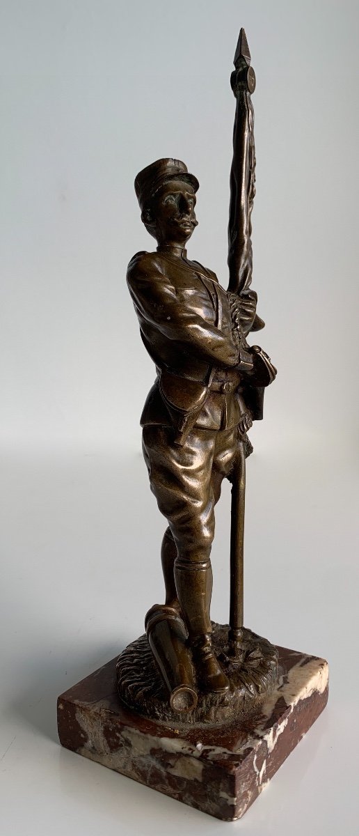  Sculpture En Bronze Représentant Un Soldat de la guerre de 14-18-photo-1