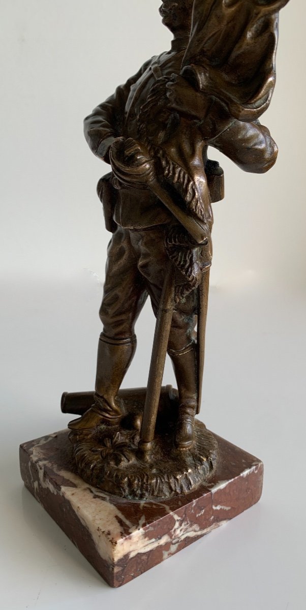  Sculpture En Bronze Représentant Un Soldat de la guerre de 14-18-photo-5