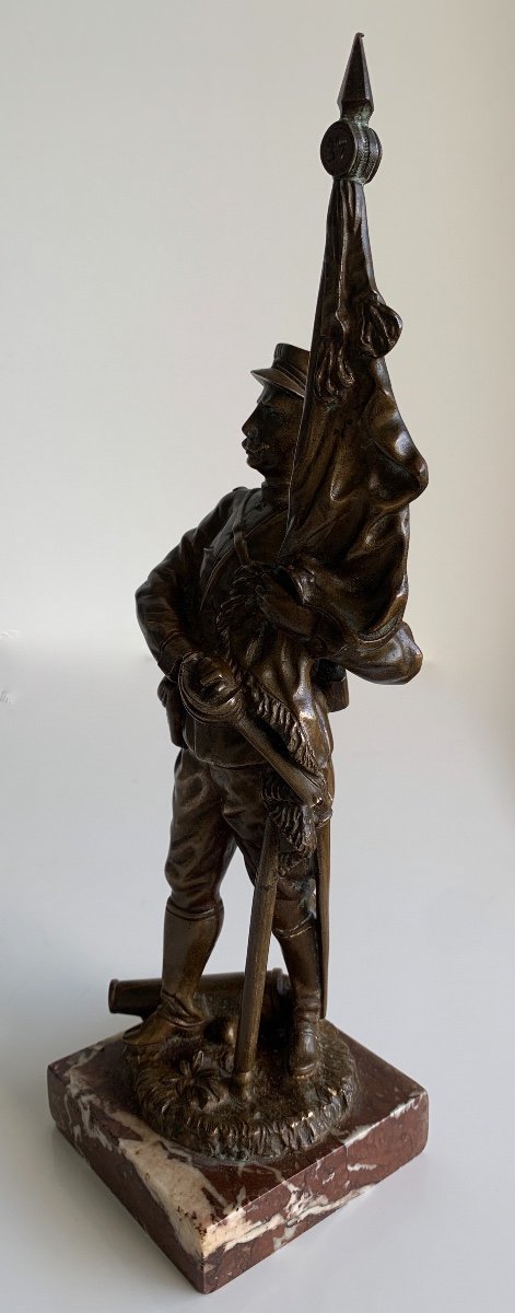  Sculpture En Bronze Représentant Un Soldat de la guerre de 14-18-photo-6