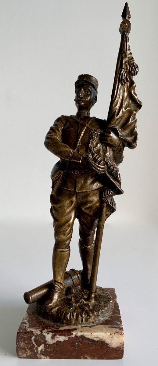  Sculpture En Bronze Représentant Un Soldat de la guerre de 14-18-photo-8